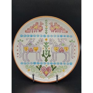 Vintage Studio Art Pottery Handmade Plate, Loddo-Dorgali, Italian, Marked, Rare